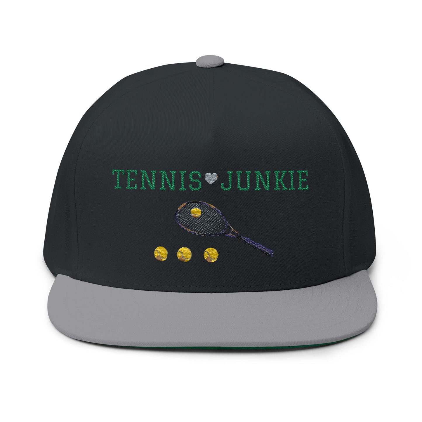 Embroidered Tennis Junkie Flat Bill Cap - Perfect Gift for Tennis Lovers