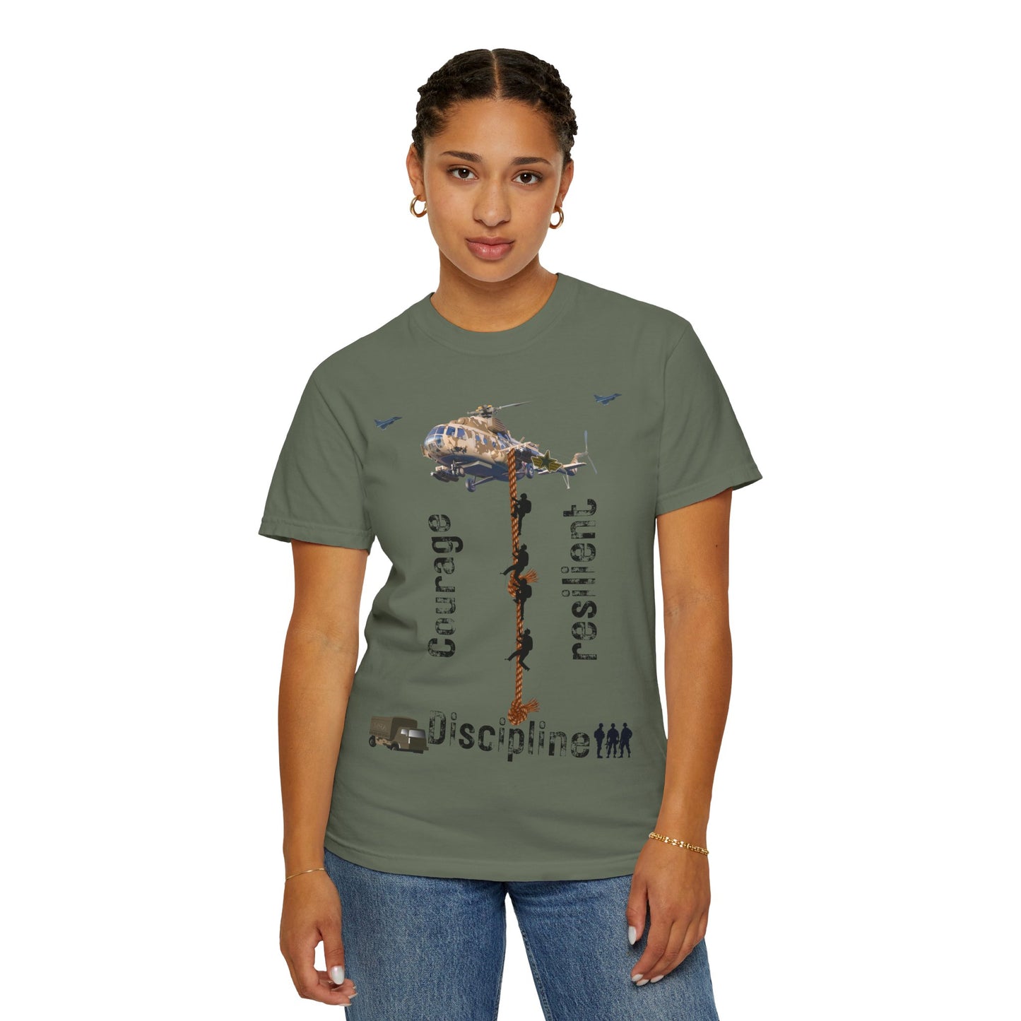 ARMY TEE Courage and Discipline , Unisex Military-Inspired T-Shirt, Adventure Shirt, Gift for Heroes, Casual Wear, Motivational Apparel