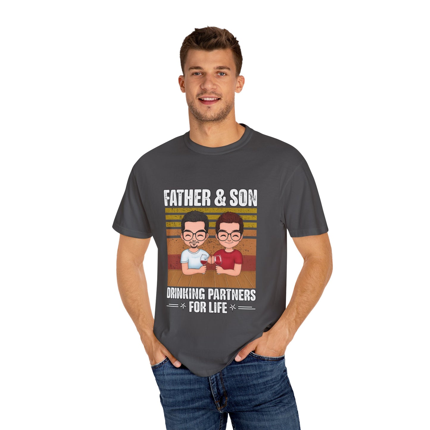 FATHER & SON DRINKING T SHIRT Unisex Garment-Dyed T-shirt