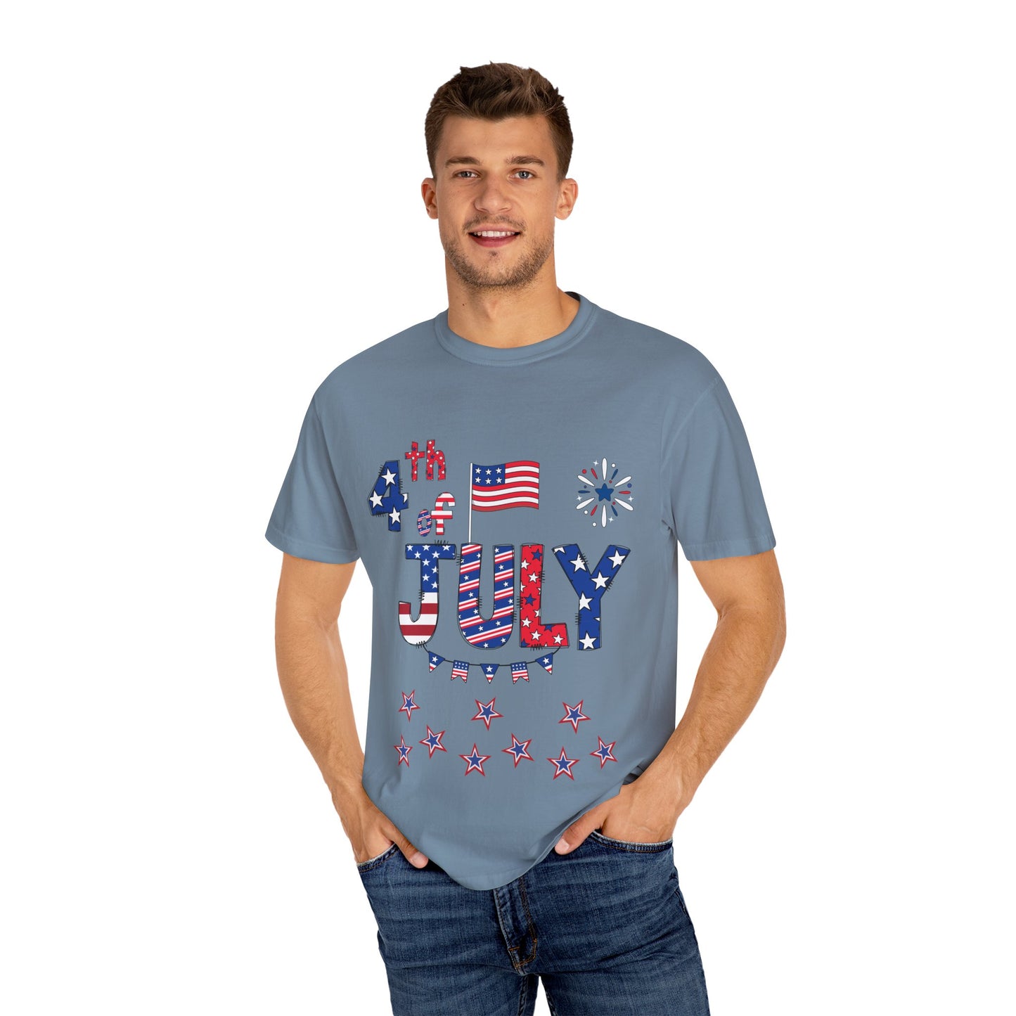 Patriotic 4th of July T-Shirt | Unisex Garment-Dyed Tee, Independence Day Apparel, Red White Blue Shirt, Summer BBQ Outfit, [...]