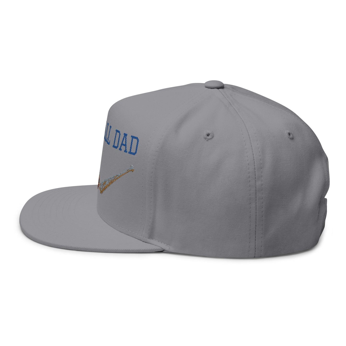 Baseball Dad Flat Bill Cap - Embroidered Cap for Sports Lovers