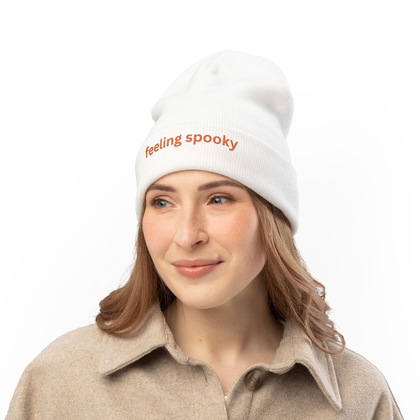 HALLOWEEN AUTUM EMBROIDERED, KNIT BEANIE Cozy Winter Hat, Halloween Accessory, Casual Fashion, Gift for Her