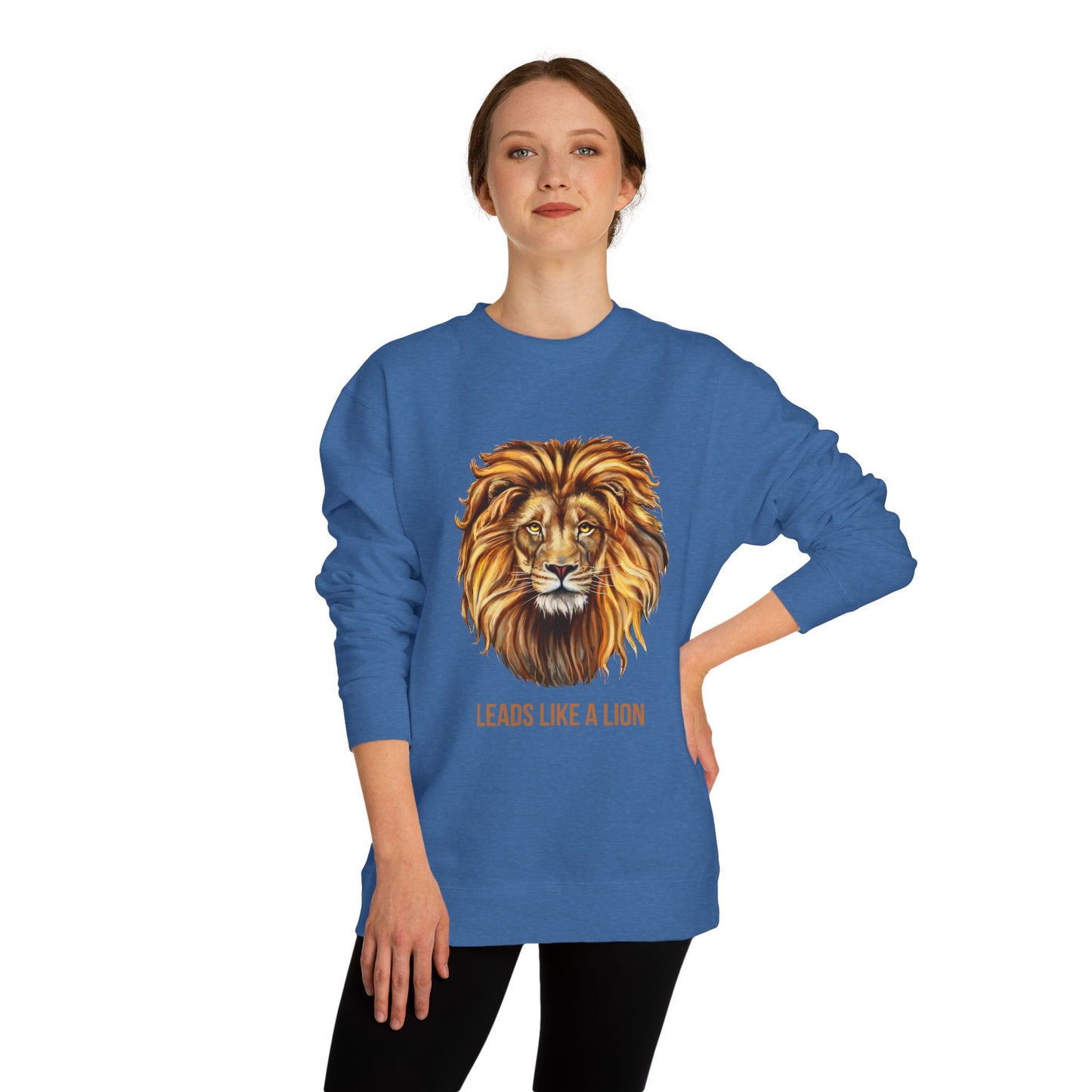 BACK SCHOOL UNISEX SWEATSHIRT BOLD LION LEADERSHIP Motivational Apparel, Unisex Gift, Animal Lover's Top, Inspirational Sweatshirt