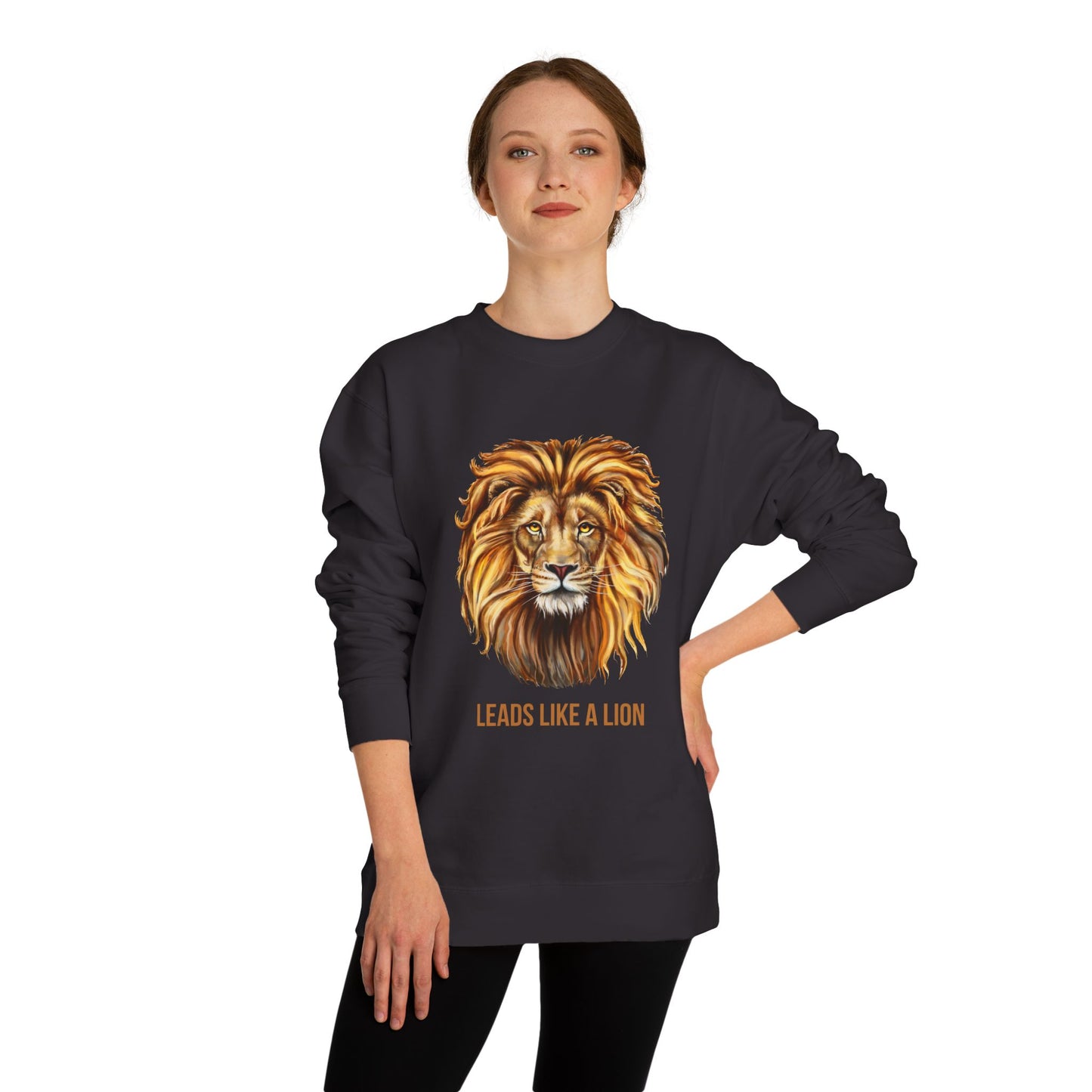 BACK SCHOOL UNISEX SWEATSHIRT BOLD LION LEADERSHIP Motivational Apparel, Unisex Gift, Animal Lover's Top, Inspirational Sweatshirt