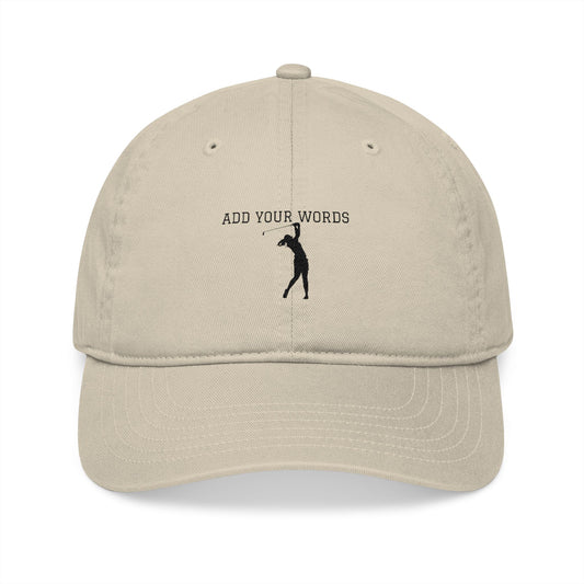Custom Embroidered Organic Baseball Cap – Personalize Your Words