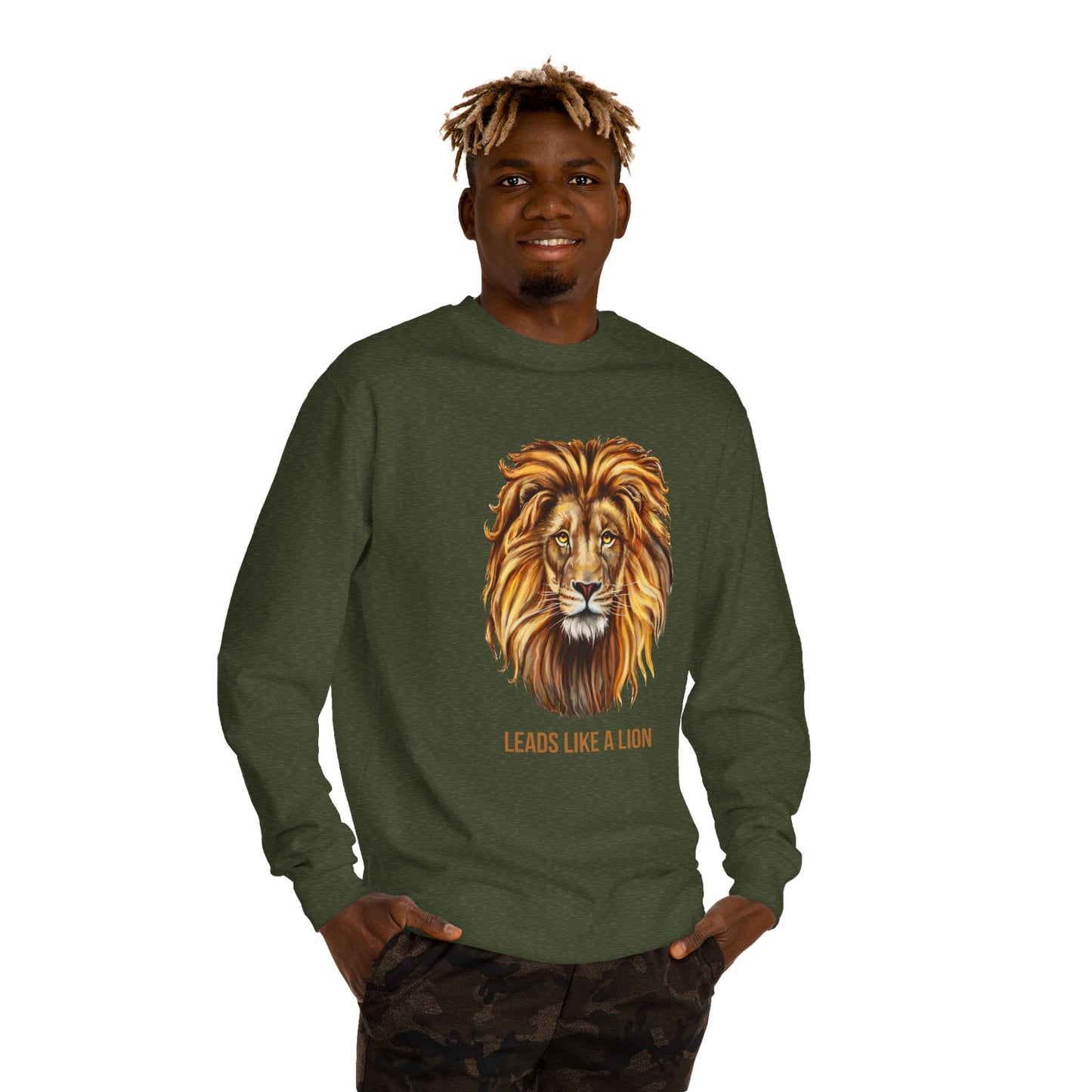 BACK SCHOOL UNISEX SWEATSHIRT BOLD LION LEADERSHIP Motivational Apparel, Unisex Gift, Animal Lover's Top, Inspirational Sweatshirt