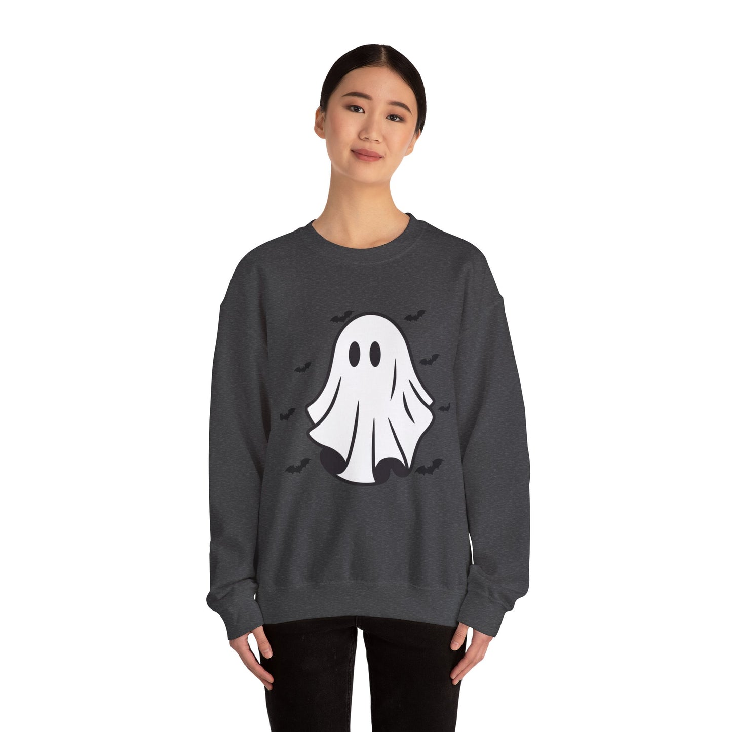 HALLOWEEN Spooky Ghost Crewneck Sweatshirt, Apparel, Cozy Unisex Sweatshirt, Trick or Treat, Fall Fashion, Ghost Lover Gift