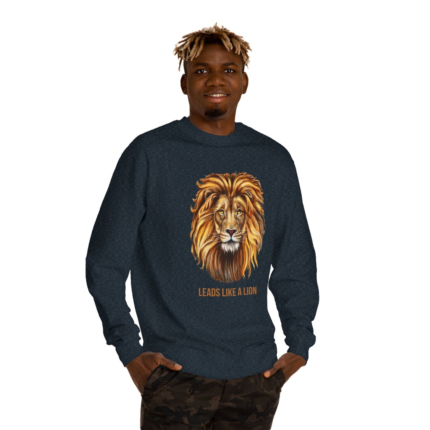 BACK SCHOOL UNISEX SWEATSHIRT BOLD LION LEADERSHIP Motivational Apparel, Unisex Gift, Animal Lover's Top, Inspirational Sweatshirt