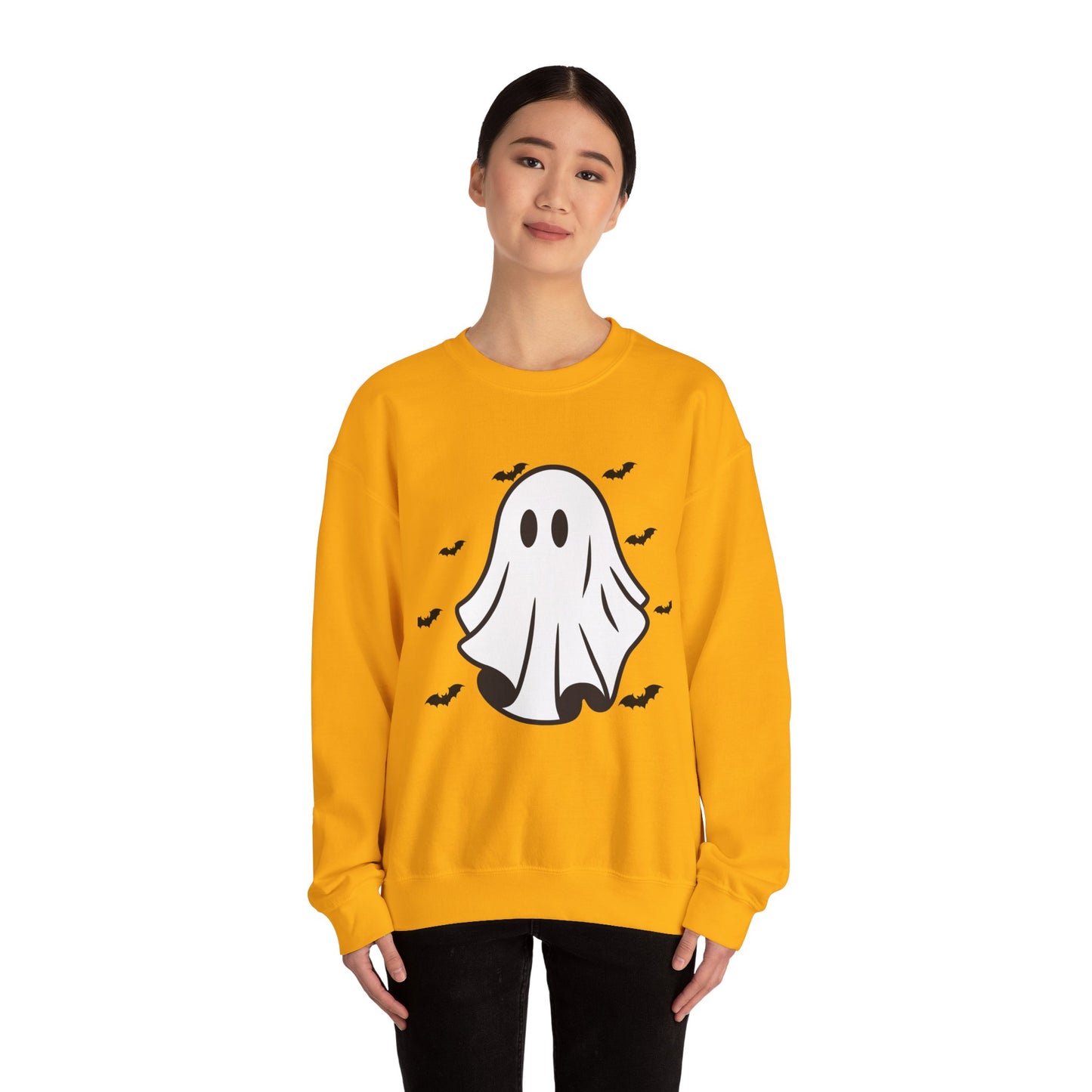 HALLOWEEN Spooky Ghost Crewneck Sweatshirt, Apparel, Cozy Unisex Sweatshirt, Trick or Treat, Fall Fashion, Ghost Lover Gift