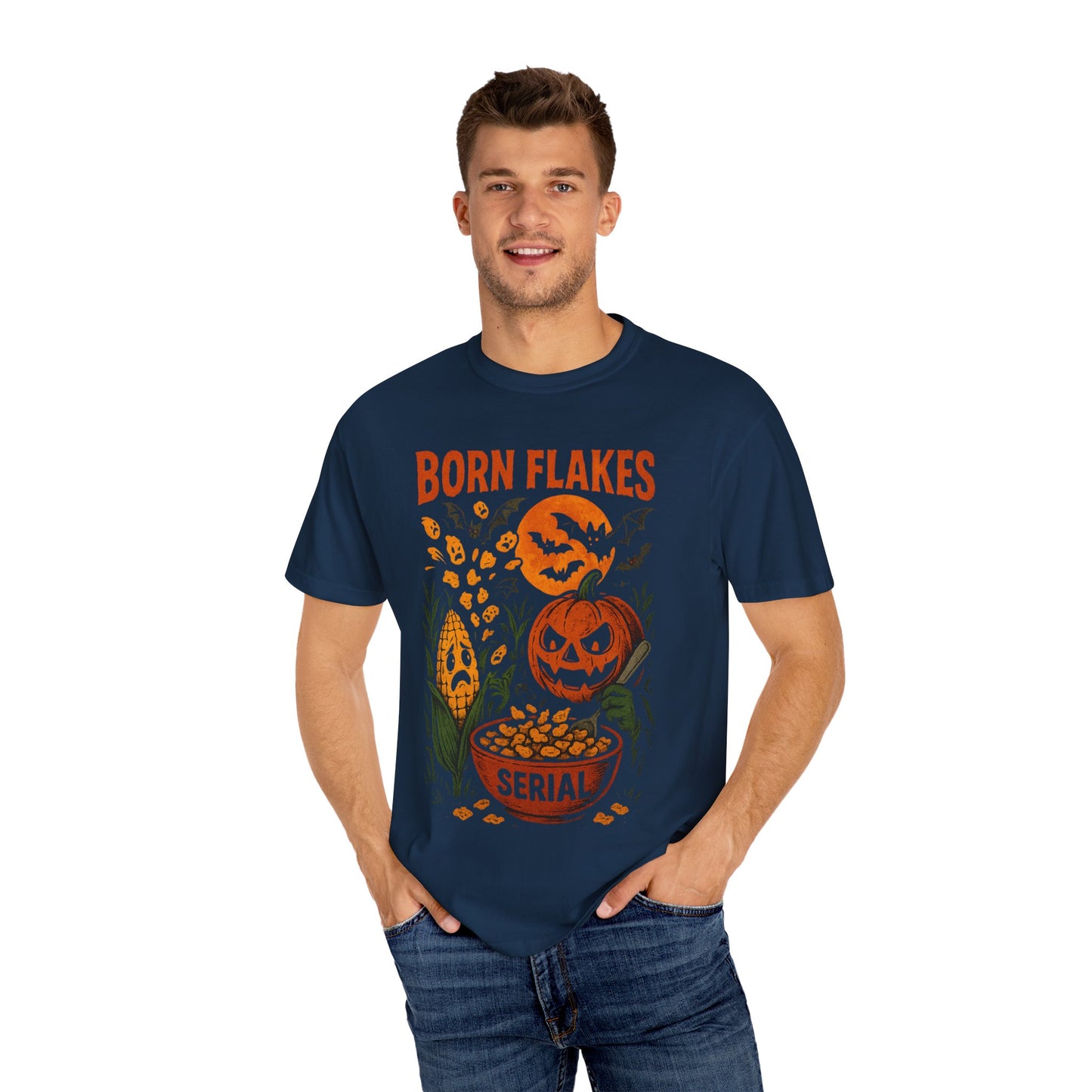 HALLOWEEN BORN FLAKES SERIAL Unisex Garment-Dyed T-shirt