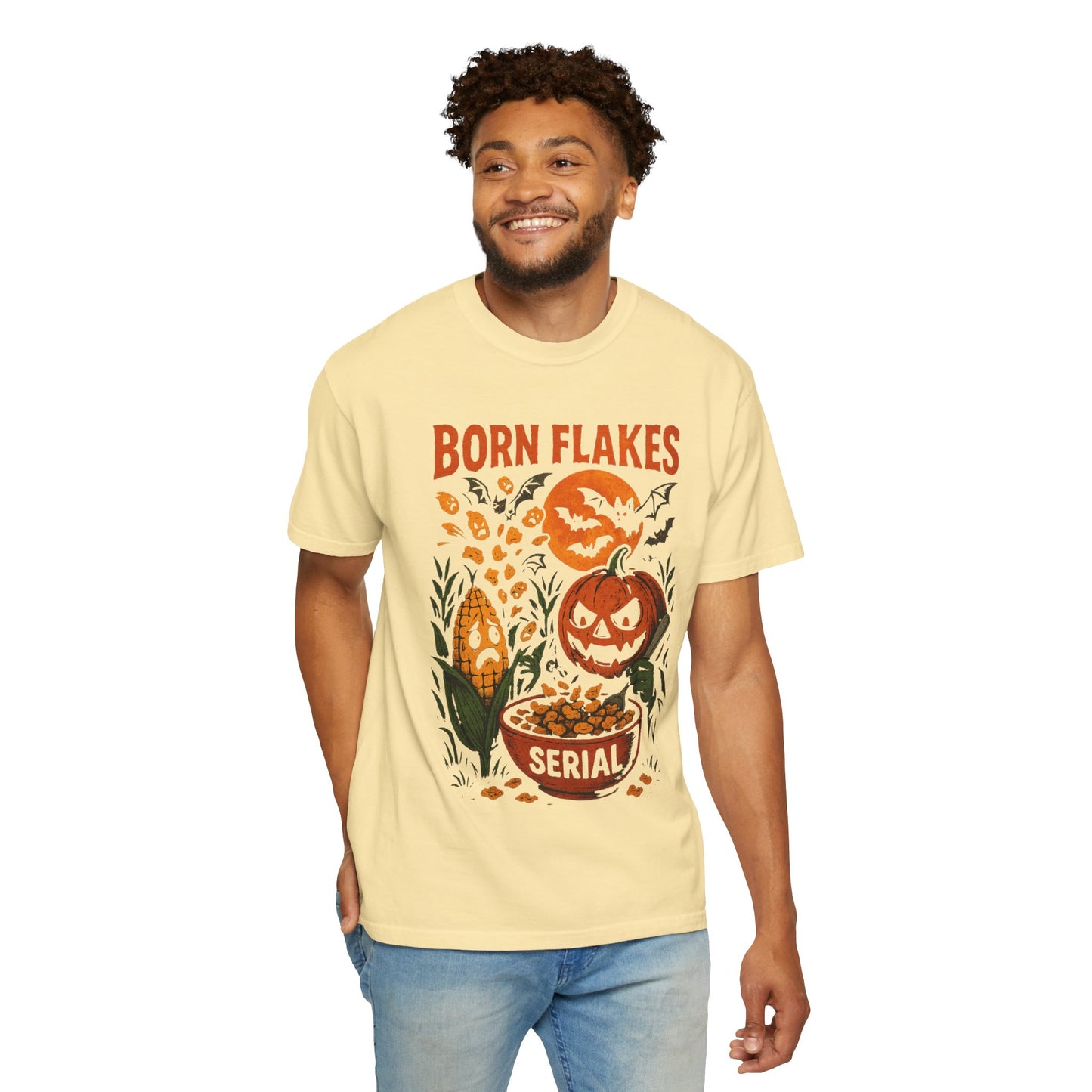HALLOWEEN BORN FLAKES SERIAL Unisex Garment-Dyed T-shirt