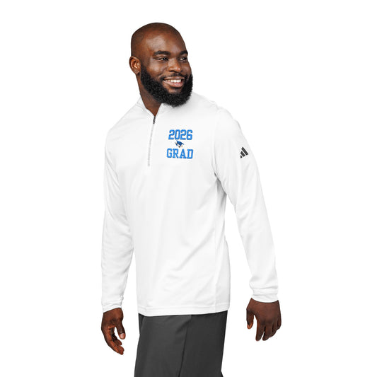 2026  GRAD EMBROID  Adidas® Quarter-ZIP PULLOVER, Graduation Gift, Sportswear, Comfy Zip Top, Personalized Grad Apparel