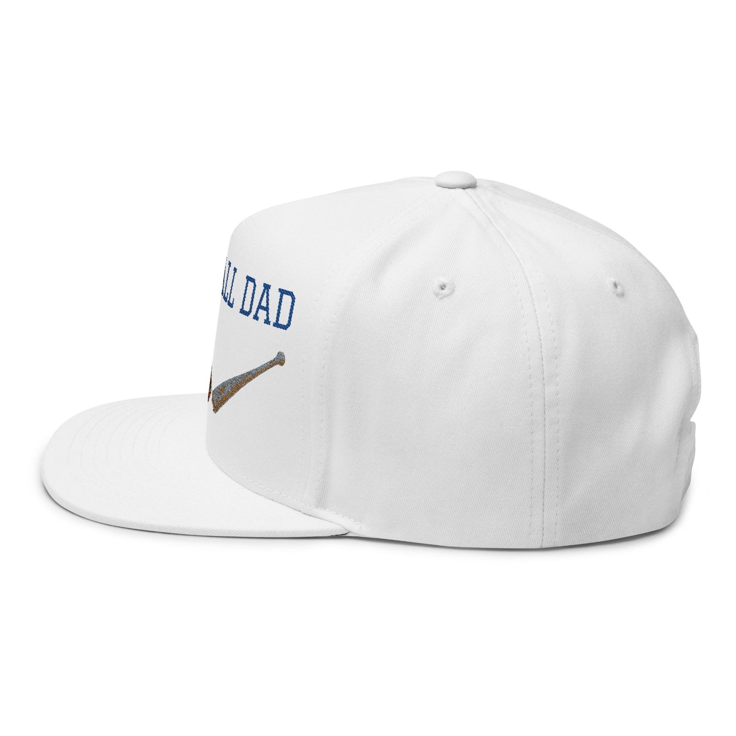 Baseball Dad Flat Bill Cap - Embroidered Cap for Sports Lovers