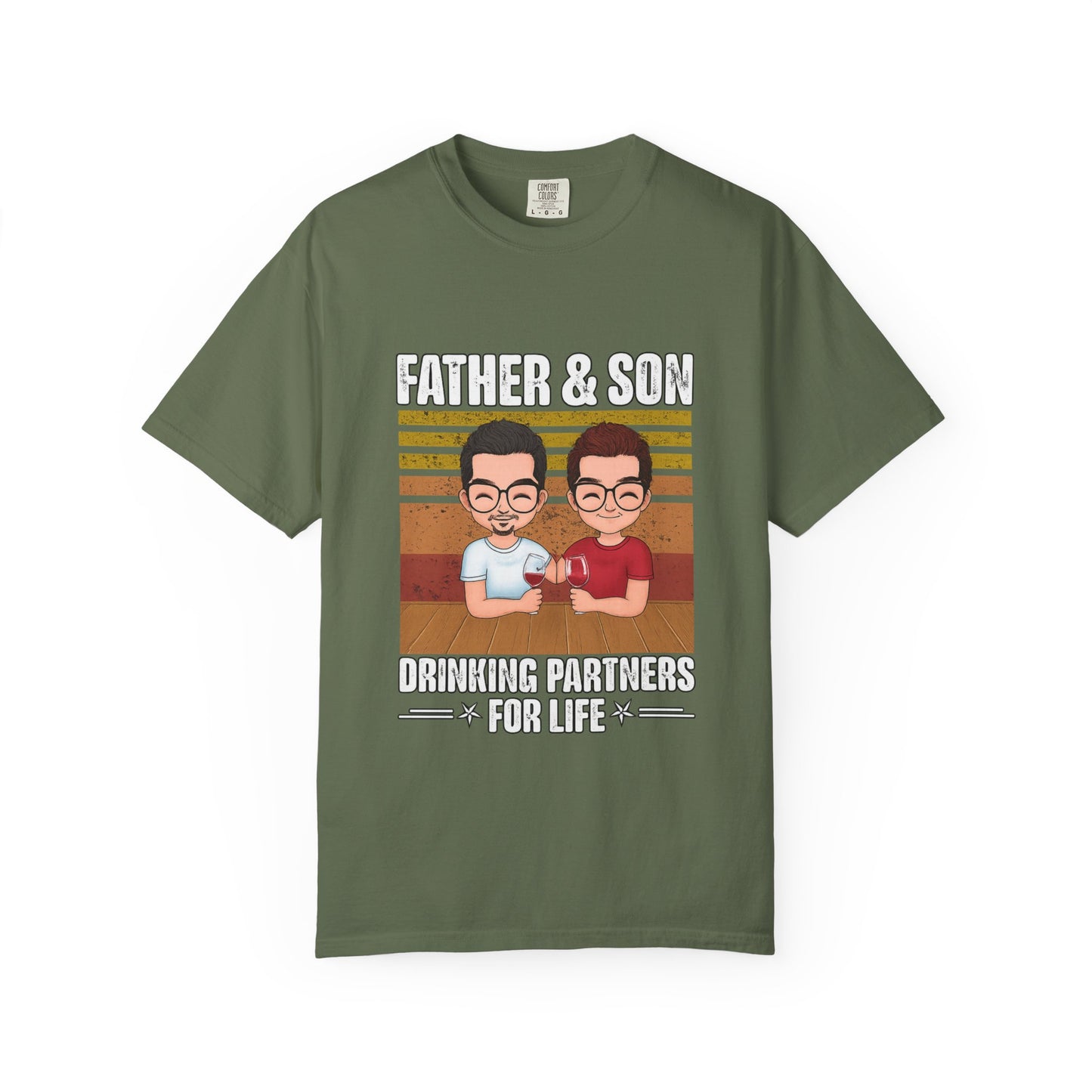 FATHER & SON DRINKING T SHIRT Unisex Garment-Dyed T-shirt