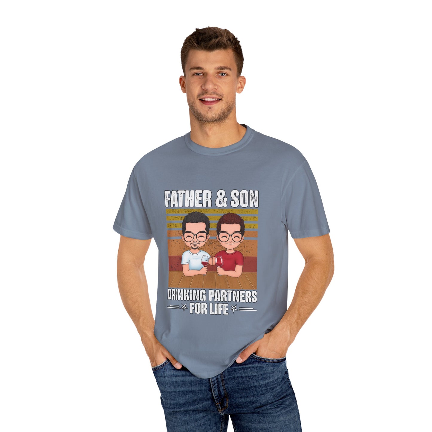 FATHER & SON DRINKING T SHIRT Unisex Garment-Dyed T-shirt