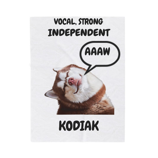 HUSKIE DOG Velveteen Plush Blanket (Placeholder Do Not Publish)