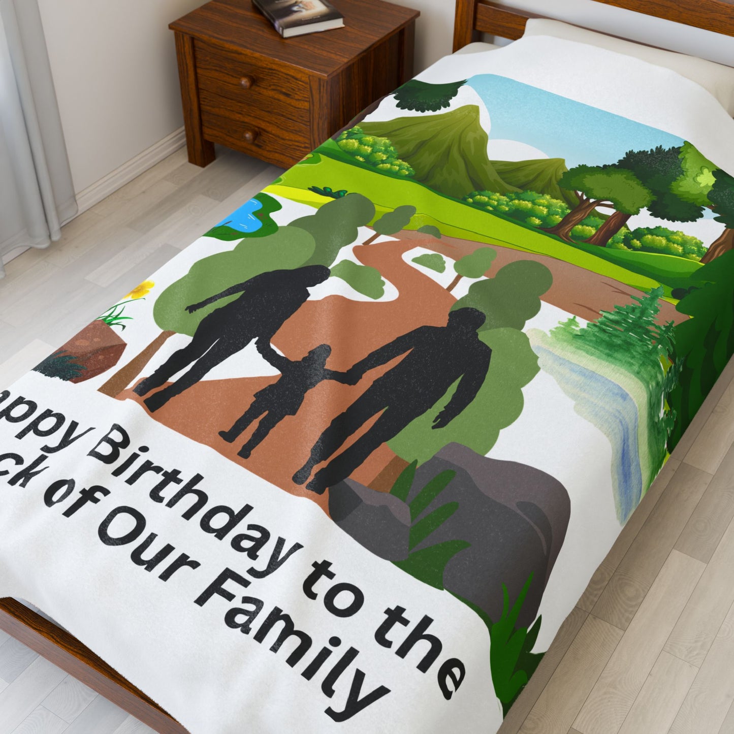 COZY SOFT VELVETEEN  BIRTHDAY DAD BLANKET - Cozy Gift for Birthdays, Family Celebrations, Home Decor, Personalized Throw