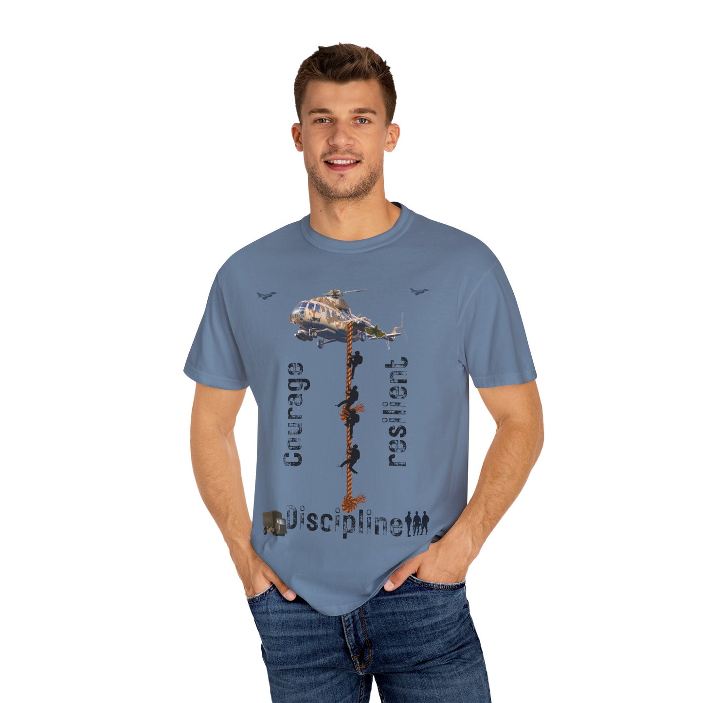 ARMY TEE Courage and Discipline , Unisex Military-Inspired T-Shirt, Adventure Shirt, Gift for Heroes, Casual Wear, Motivational Apparel
