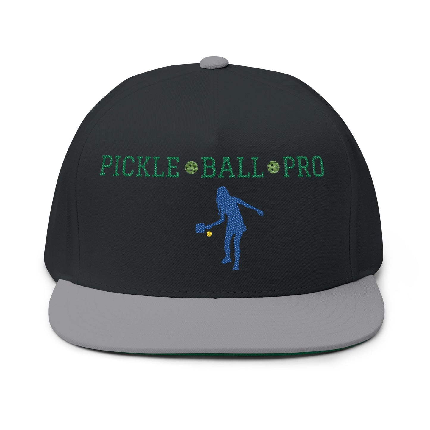 Pickleball Pro Flat Bill Cap - Stylish Embroidered Hat for Sports Lovers