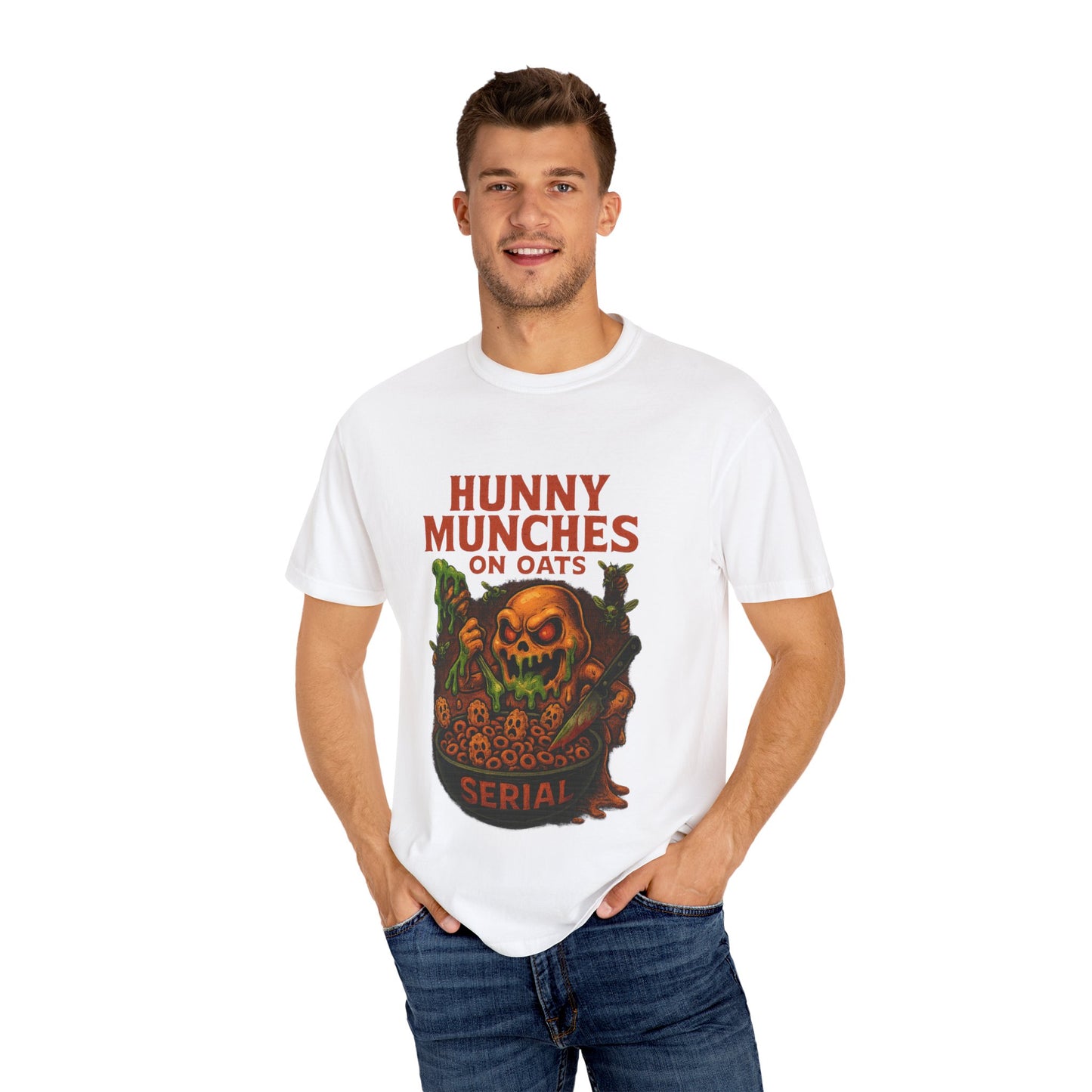 HALLOWEEN MUNCHES ON OATS Unisex Garment-Dyed T-shirt