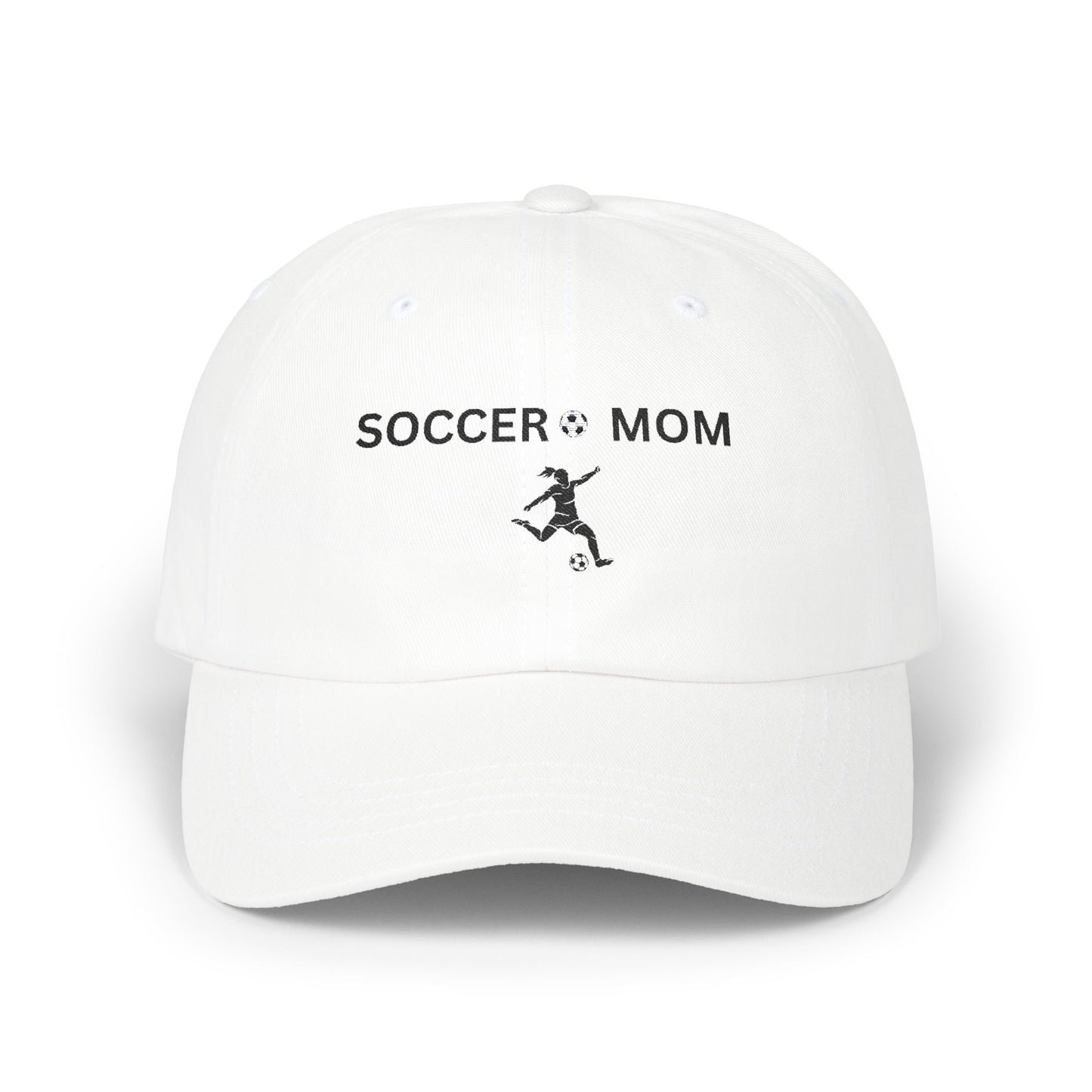 Soccer Mom Classic Dad Cap - Trendy White Adjustable Hat