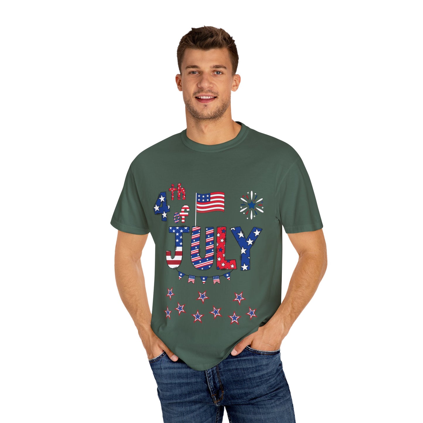 Patriotic 4th of July T-Shirt | Unisex Garment-Dyed Tee, Independence Day Apparel, Red White Blue Shirt, Summer BBQ Outfit, [...]