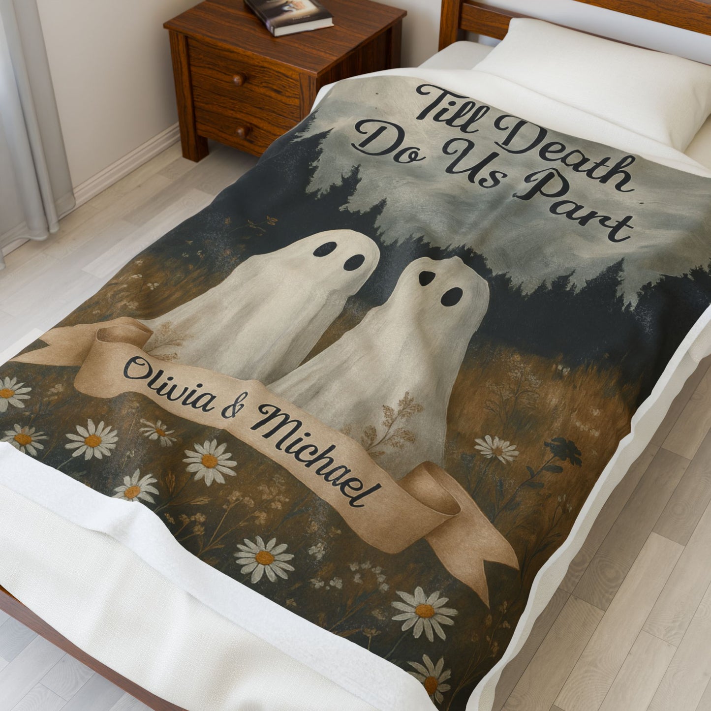 PERSONALIZED COUPLE BLANKET Velveteen Plush Blanket