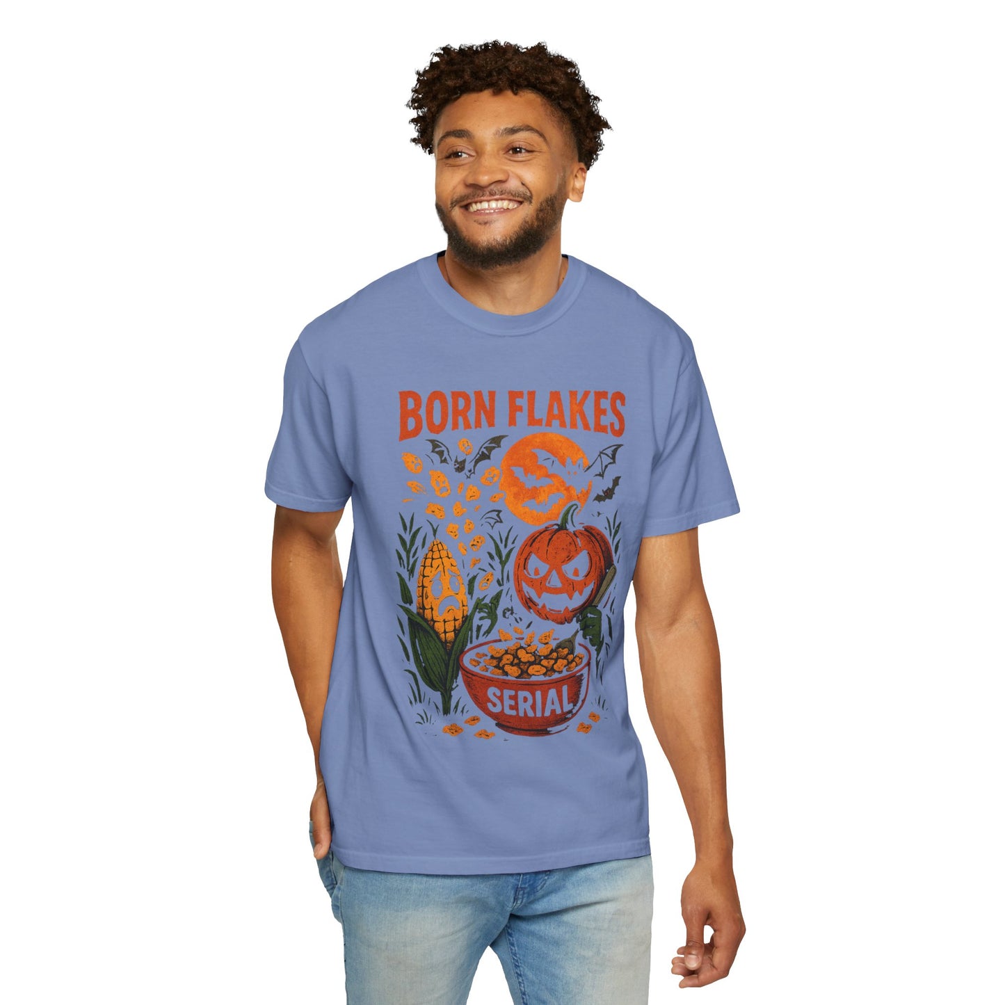 HALLOWEEN BORN FLAKES SERIAL Unisex Garment-Dyed T-shirt