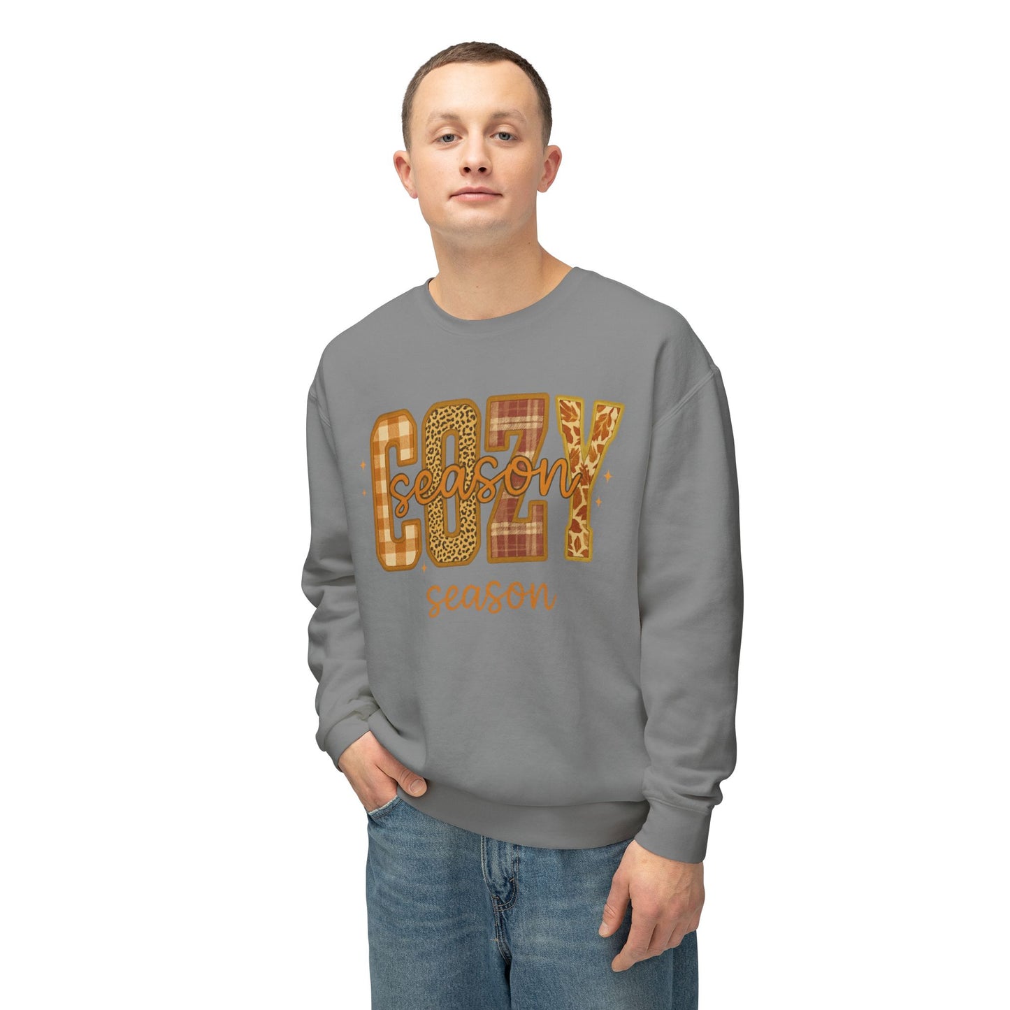 FALL COZY SEASON SWEATSHIRT Unisex Lightweight Crewneck Sweatshirt