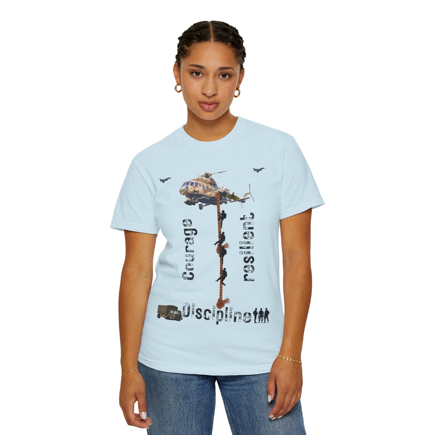 ARMY TEE Courage and Discipline , Unisex Military-Inspired T-Shirt, Adventure Shirt, Gift for Heroes, Casual Wear, Motivational Apparel
