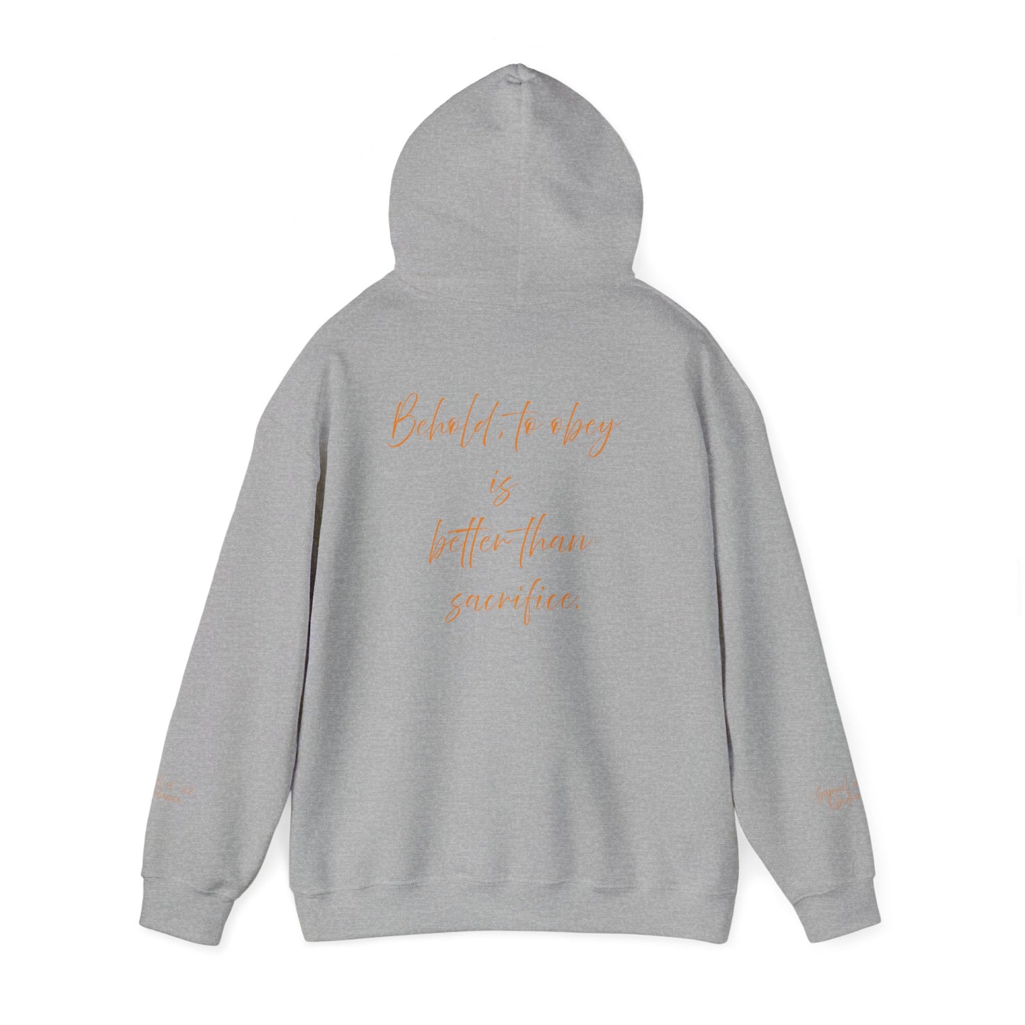 INSPIRATIONAL UNISEX HOODIE - 'Obedience' & 'Sacrifice' Quotes