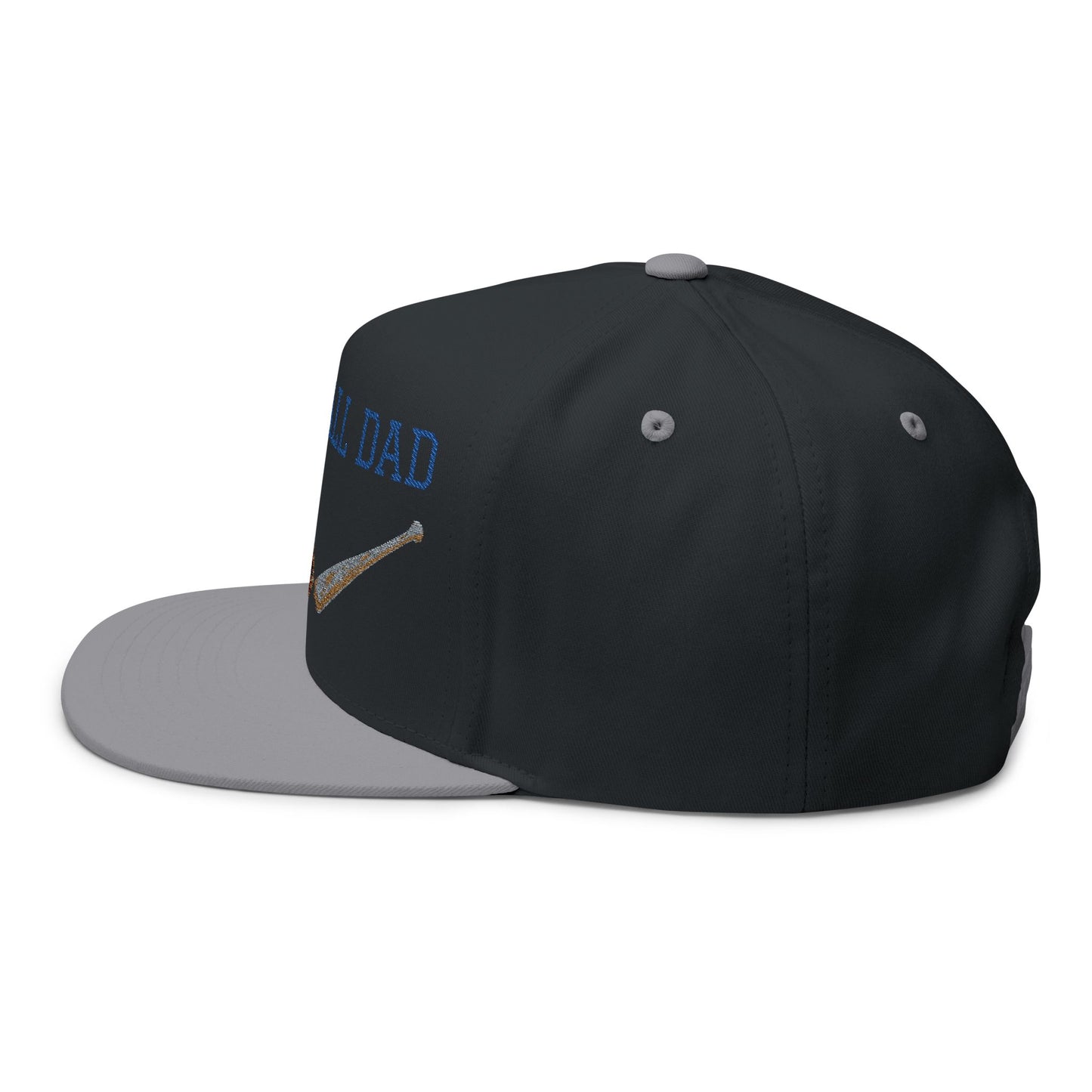 Baseball Dad Flat Bill Cap - Embroidered Cap for Sports Lovers
