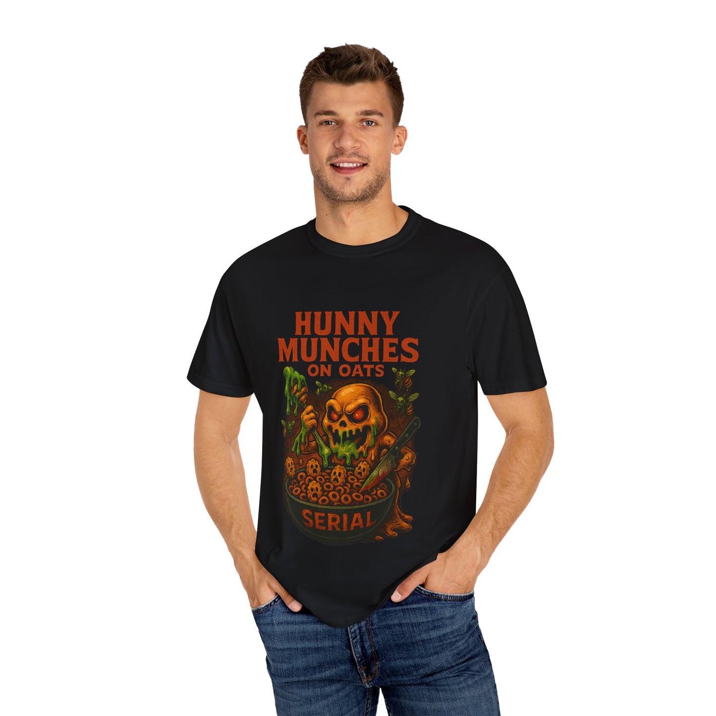 HALLOWEEN MUNCHES ON OATS Unisex Garment-Dyed T-shirt