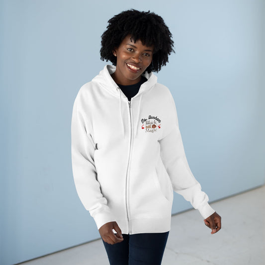 BACK TO SCHOOL PERSONALIZED BLACK GIRL MAGIC ZIP HOODIE | Empowering Fashion, Gift for Women, Cozy Outerwear, Celebration of Culture, Casual Style