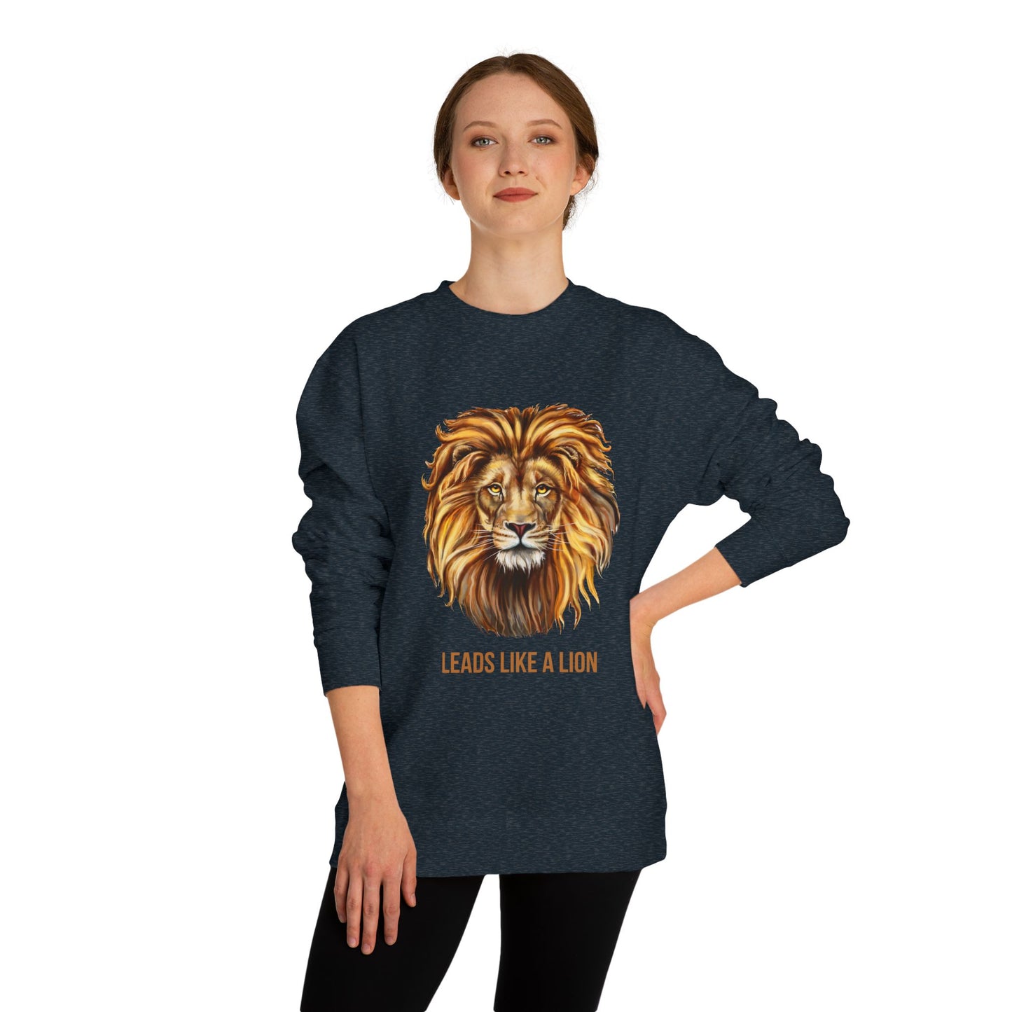 BACK SCHOOL UNISEX SWEATSHIRT BOLD LION LEADERSHIP Motivational Apparel, Unisex Gift, Animal Lover's Top, Inspirational Sweatshirt