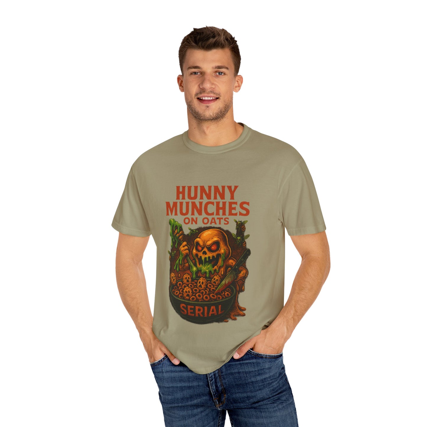 HALLOWEEN MUNCHES ON OATS Unisex Garment-Dyed T-shirt