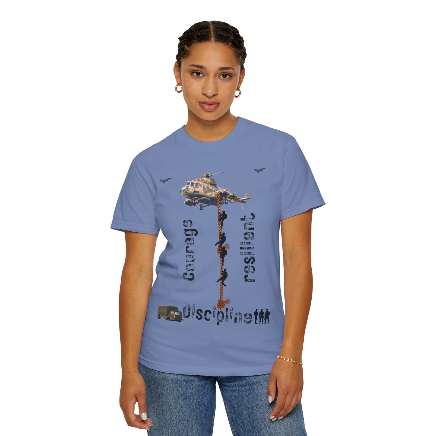 ARMY TEE Courage and Discipline , Unisex Military-Inspired T-Shirt, Adventure Shirt, Gift for Heroes, Casual Wear, Motivational Apparel