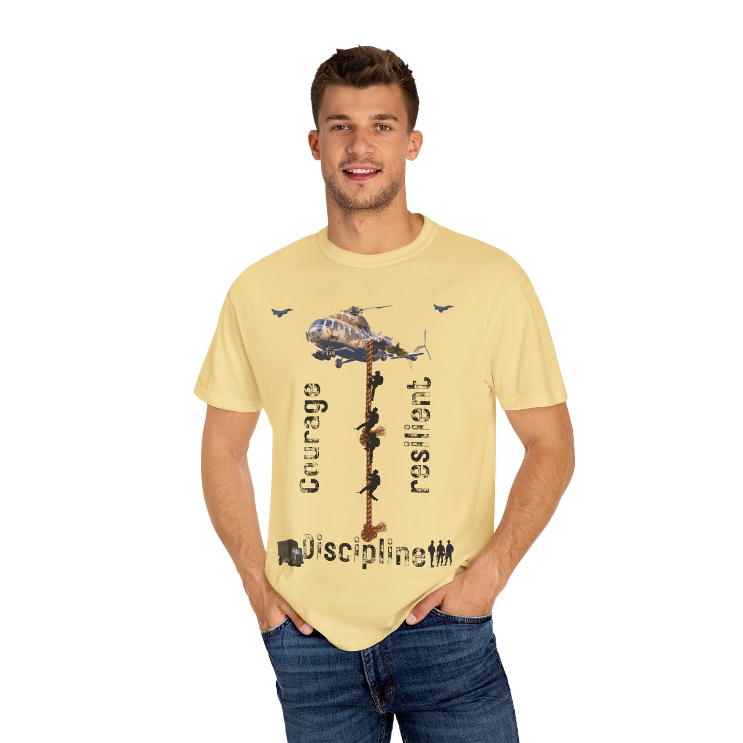 ARMY TEE Courage and Discipline , Unisex Military-Inspired T-Shirt, Adventure Shirt, Gift for Heroes, Casual Wear, Motivational Apparel
