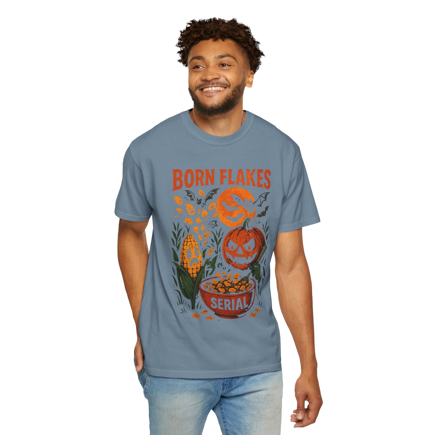 HALLOWEEN BORN FLAKES SERIAL Unisex Garment-Dyed T-shirt