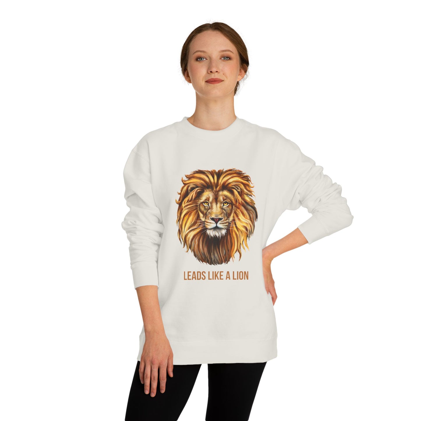 BACK SCHOOL UNISEX SWEATSHIRT BOLD LION LEADERSHIP Motivational Apparel, Unisex Gift, Animal Lover's Top, Inspirational Sweatshirt