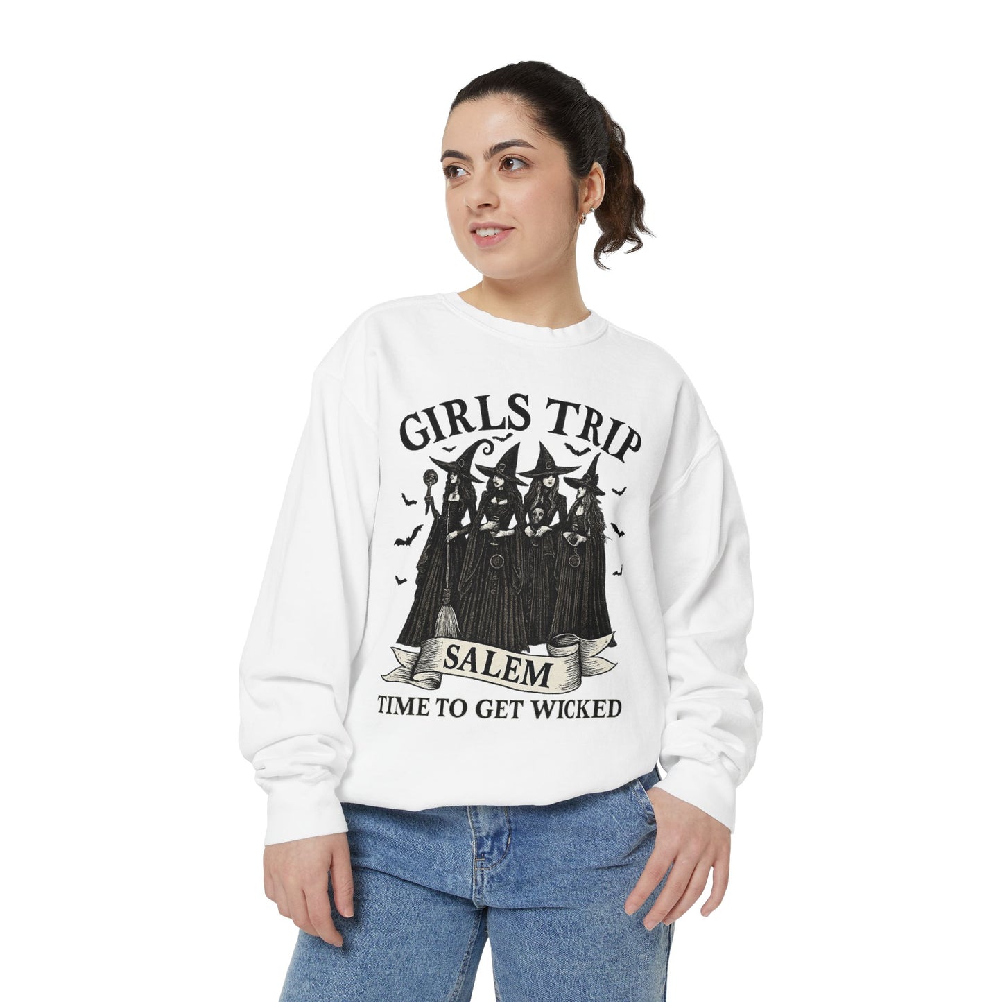 HALLOWEEN GIRLS TRIP SWEATSHIRT Unisex Garment-Dyed Sweatshirt