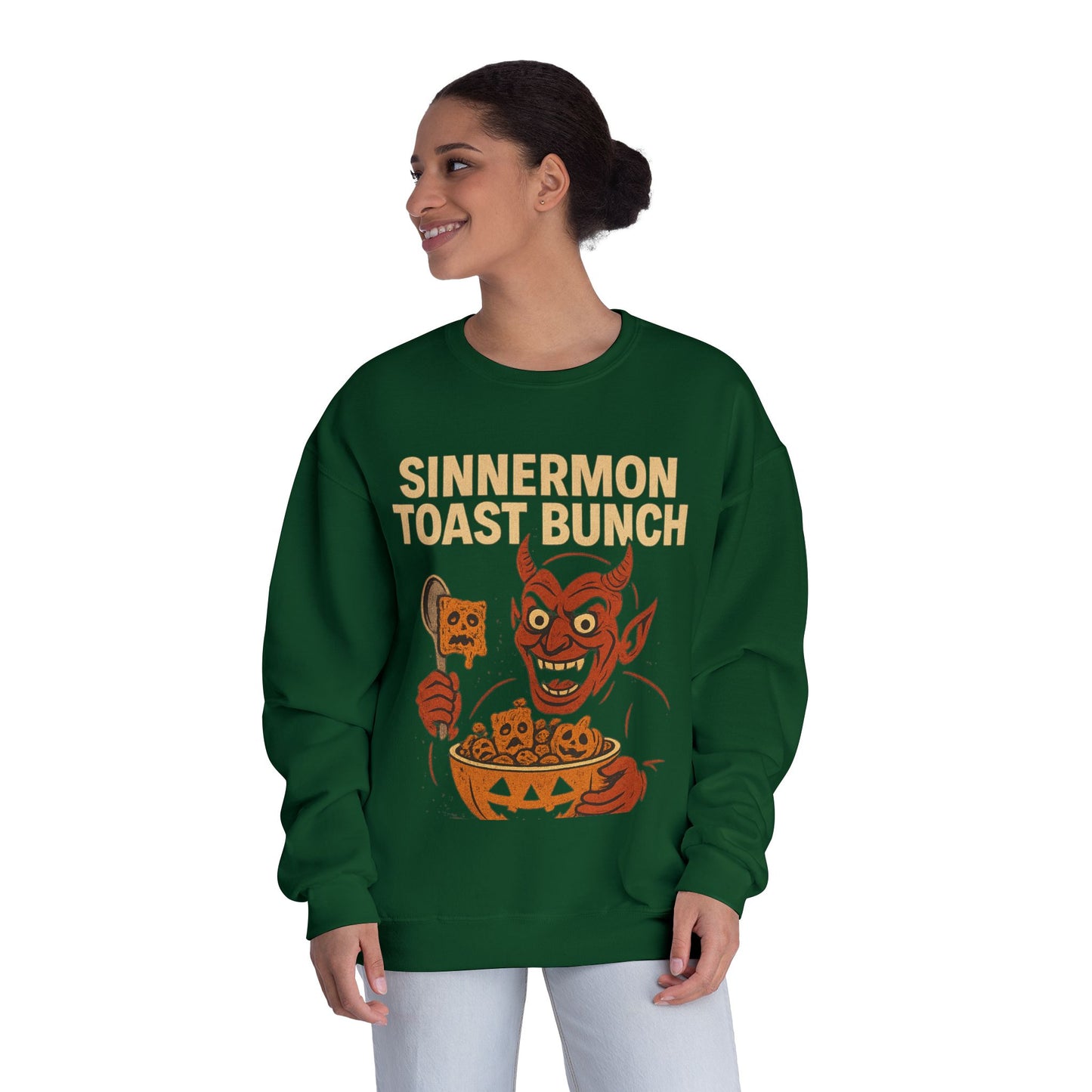 NEW SINNERMON TOAST HALLOWEEN SWEATSHIRT Unisex NuBlend® Crewneck Sweatshirt