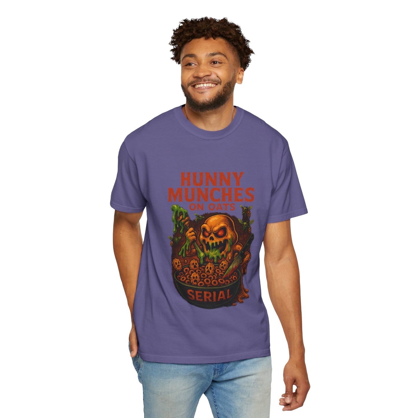 HALLOWEEN MUNCHES ON OATS Unisex Garment-Dyed T-shirt