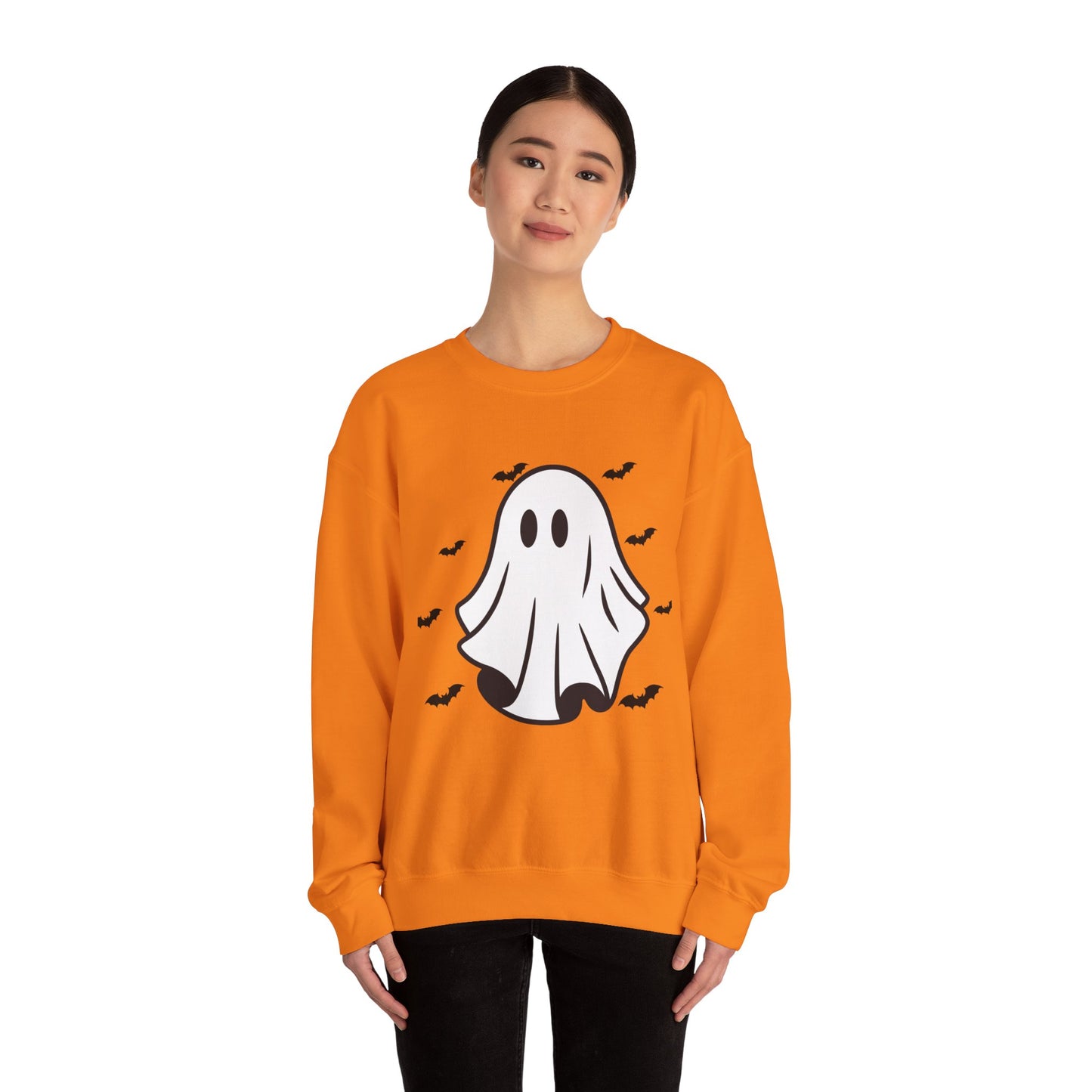 HALLOWEEN Spooky Ghost Crewneck Sweatshirt, Apparel, Cozy Unisex Sweatshirt, Trick or Treat, Fall Fashion, Ghost Lover Gift