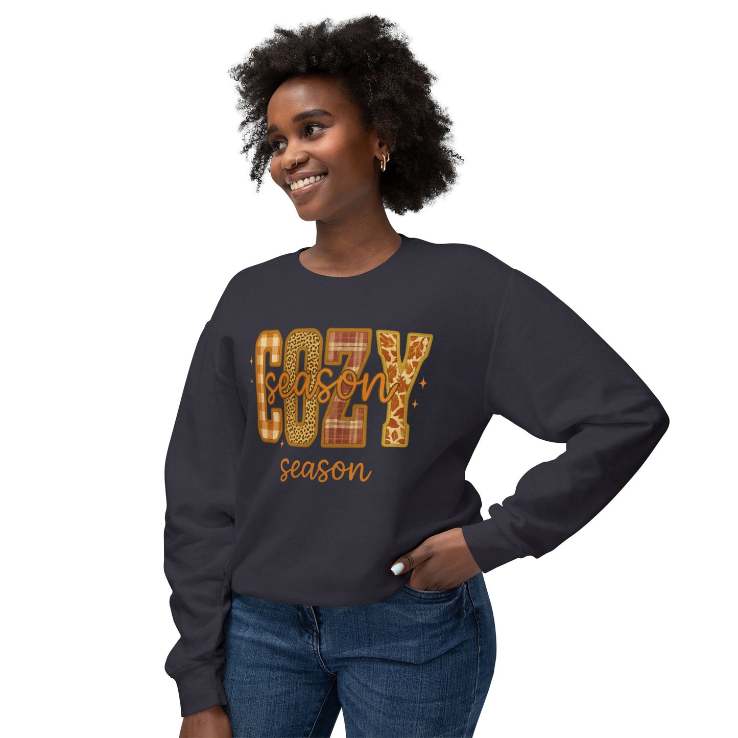 FALL COZY SEASON SWEATSHIRT Unisex Lightweight Crewneck Sweatshirt