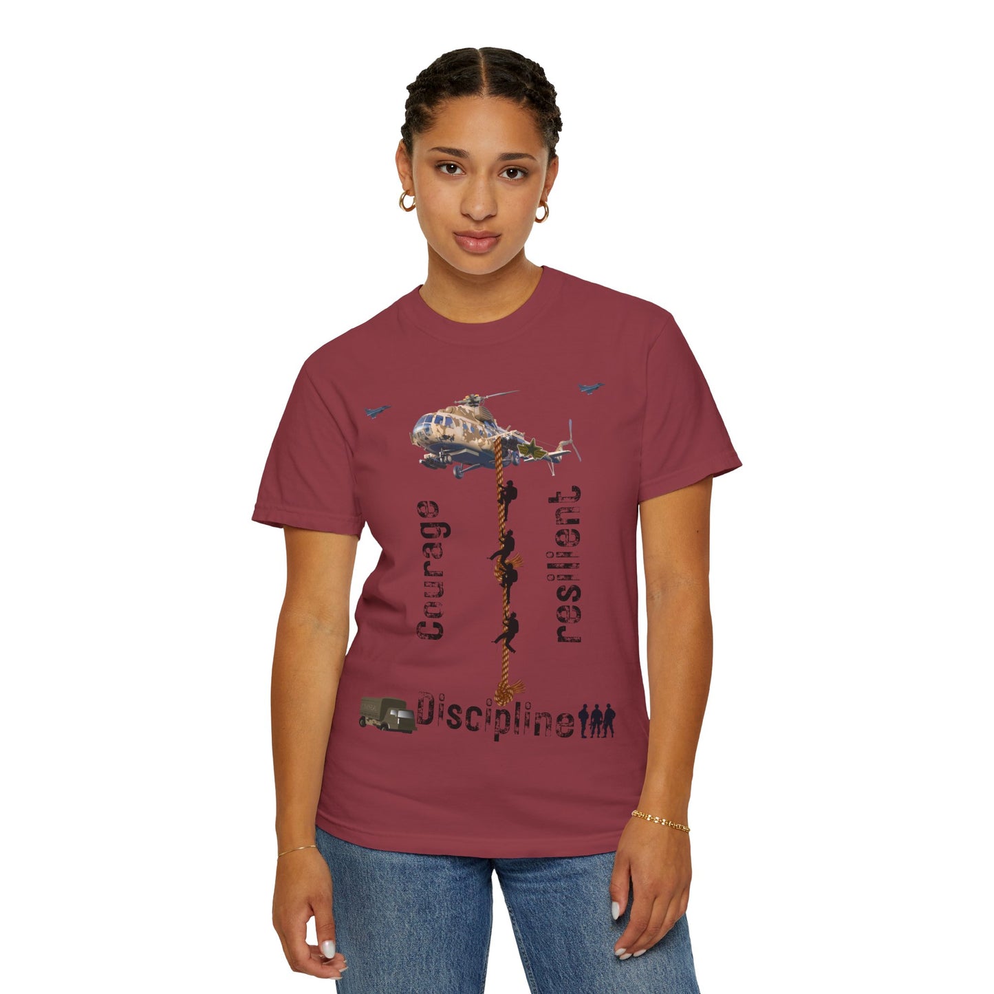ARMY TEE Courage and Discipline , Unisex Military-Inspired T-Shirt, Adventure Shirt, Gift for Heroes, Casual Wear, Motivational Apparel