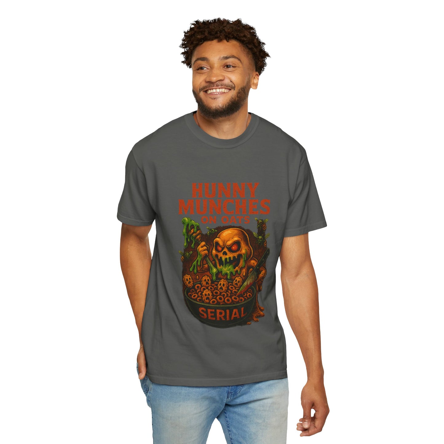HALLOWEEN MUNCHES ON OATS Unisex Garment-Dyed T-shirt