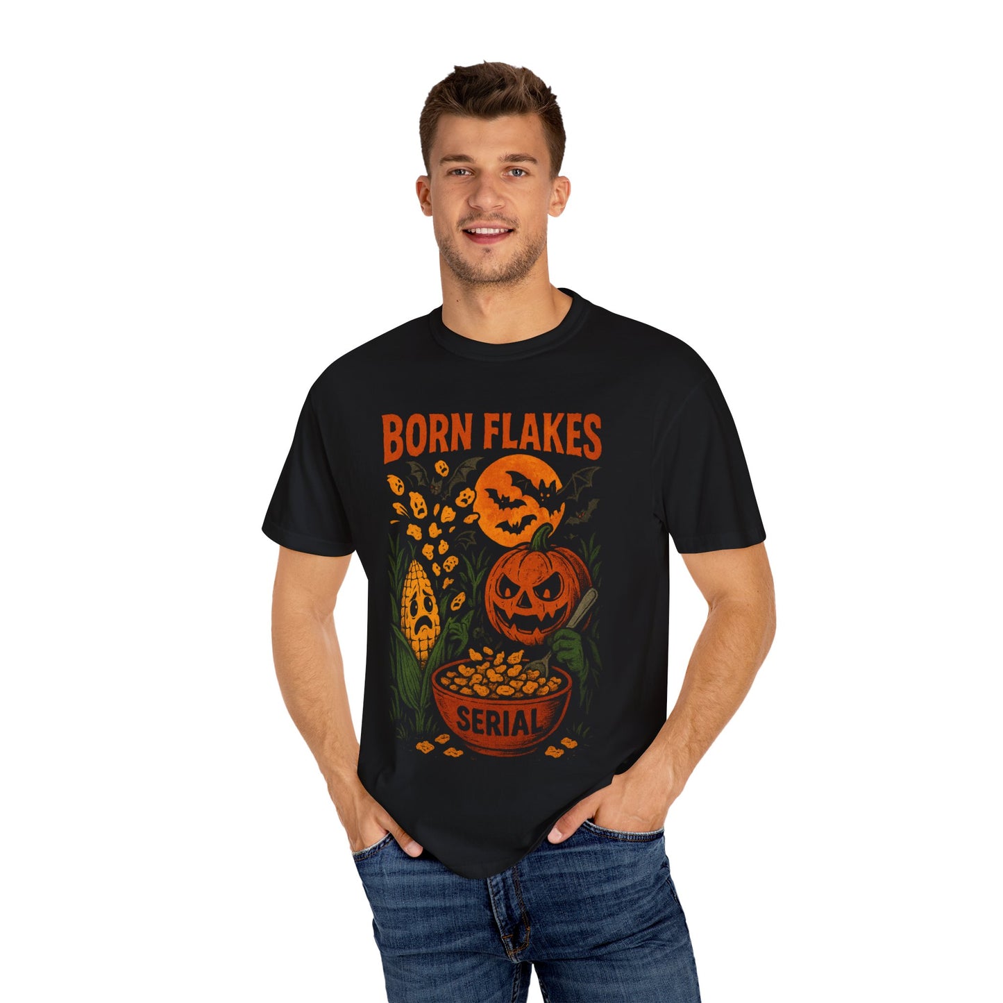HALLOWEEN BORN FLAKES SERIAL Unisex Garment-Dyed T-shirt