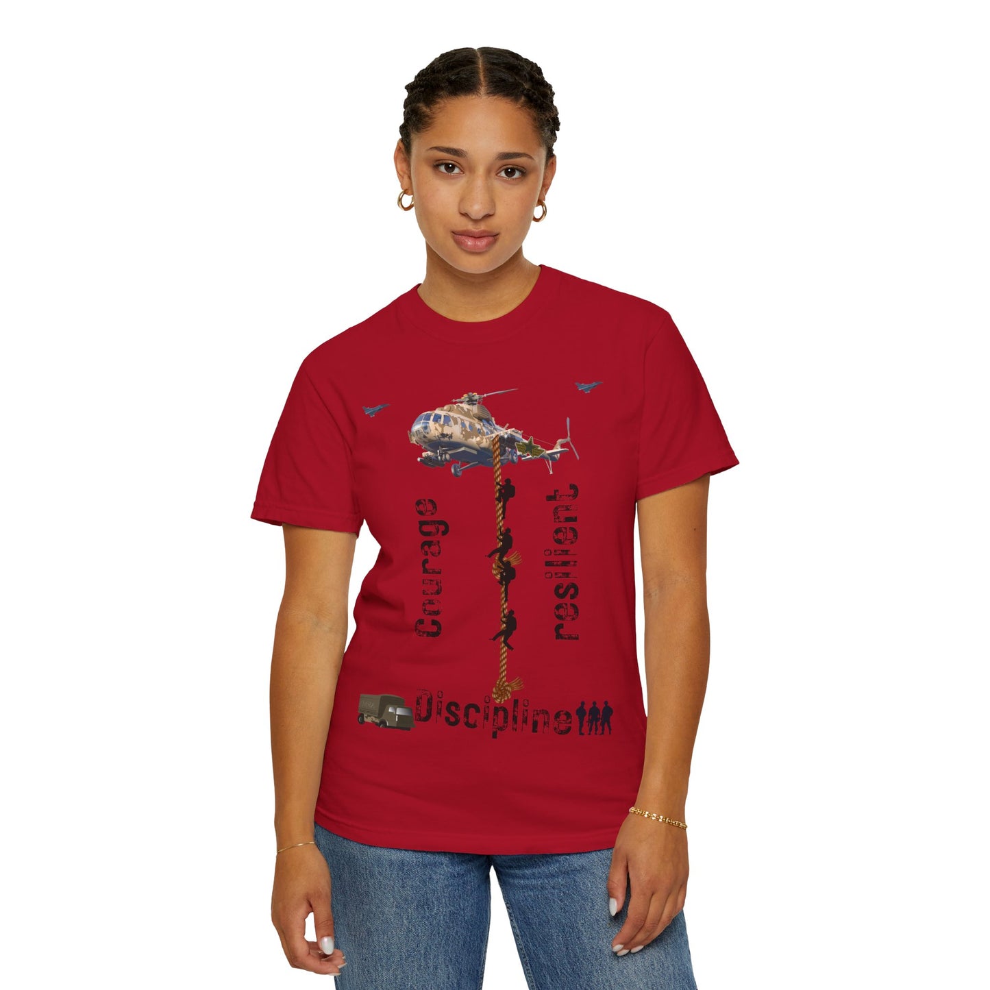 ARMY TEE Courage and Discipline , Unisex Military-Inspired T-Shirt, Adventure Shirt, Gift for Heroes, Casual Wear, Motivational Apparel