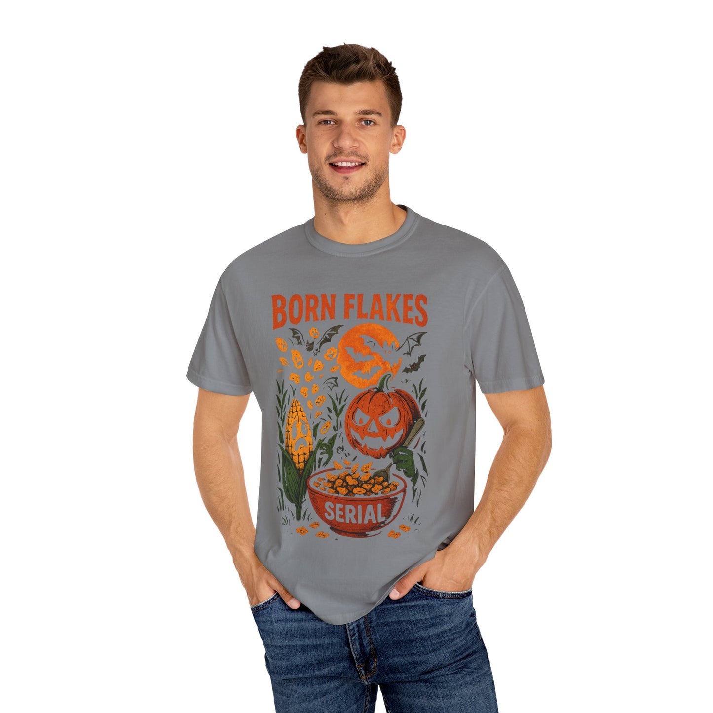 HALLOWEEN BORN FLAKES SERIAL Unisex Garment-Dyed T-shirt